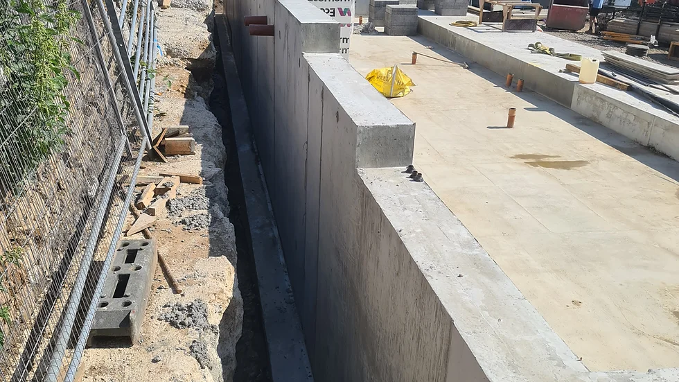 Dacre banks - basements and retaining wall
